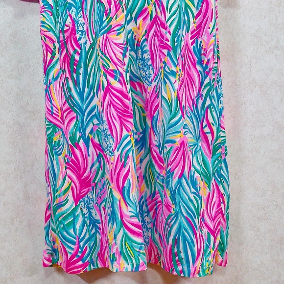 MWOT Lilly Pulitzer Kelp Me Midi Dress Multi Colors Puff Sleeves Size Large - Picture 7 of 10